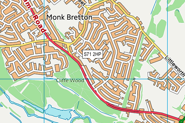 S71 2HP map - OS VectorMap District (Ordnance Survey) S71 2HP map - OS VectorMap District (Ordnance Survey)