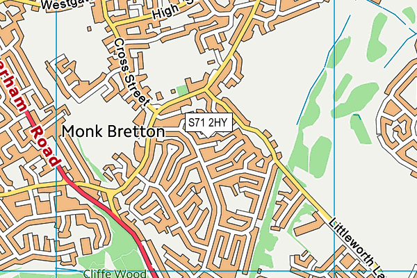 S71 2HY map - OS VectorMap District (Ordnance Survey) S71 2HY map - OS VectorMap District (Ordnance Survey)