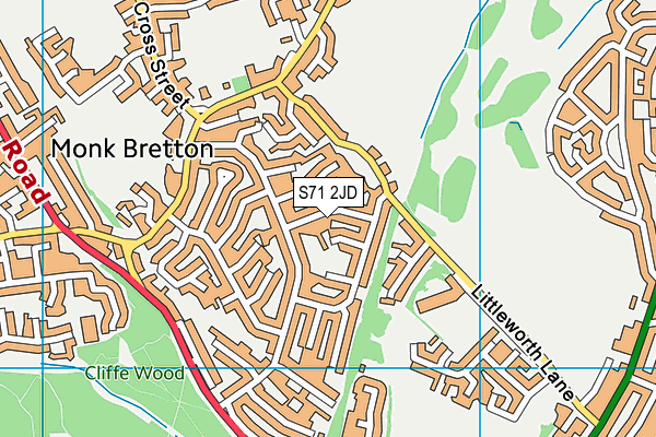 S71 2JD map - OS VectorMap District (Ordnance Survey) S71 2JD map - OS VectorMap District (Ordnance Survey)