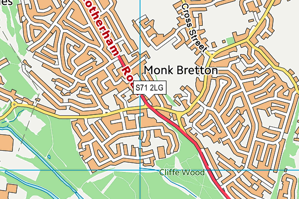 S71 2LG map - OS VectorMap District (Ordnance Survey) S71 2LG map - OS VectorMap District (Ordnance Survey)