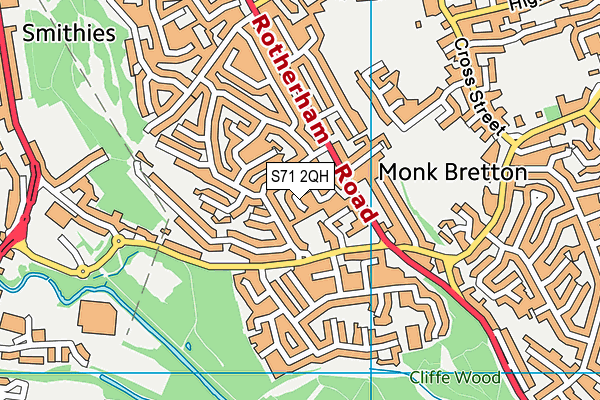 S71 2QH map - OS VectorMap District (Ordnance Survey) S71 2QH map - OS VectorMap District (Ordnance Survey)