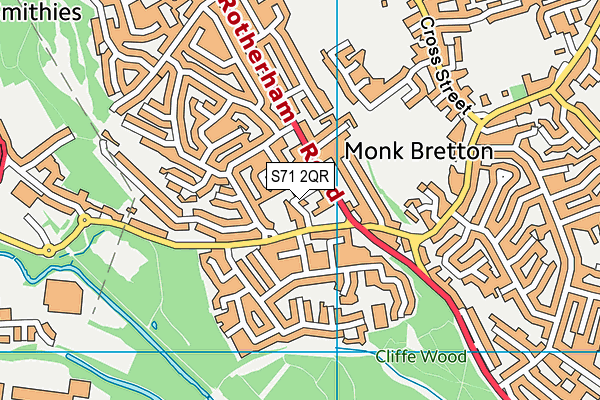 S71 2QR map - OS VectorMap District (Ordnance Survey) S71 2QR map - OS VectorMap District (Ordnance Survey)