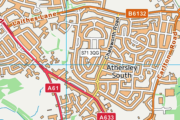 S71 3QG map - OS VectorMap District (Ordnance Survey) S71 3QG map - OS VectorMap District (Ordnance Survey)