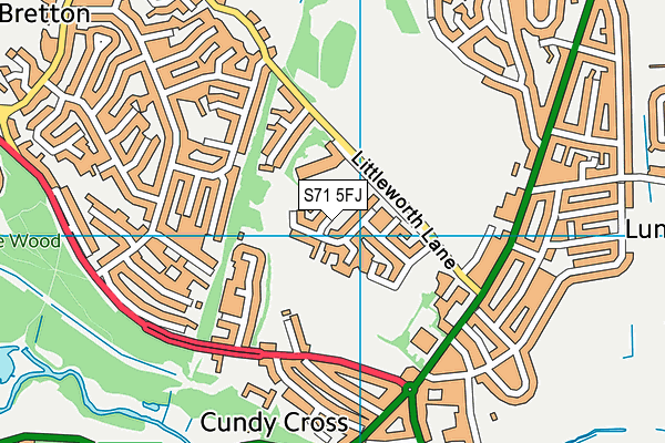 S71 5FJ map - OS VectorMap District (Ordnance Survey) S71 5FJ map - OS VectorMap District (Ordnance Survey)