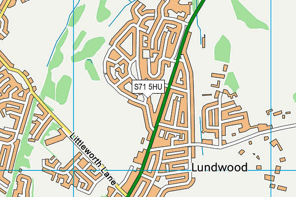 S71 5HU map - OS VectorMap District (Ordnance Survey) S71 5HU map - OS VectorMap District (Ordnance Survey)
