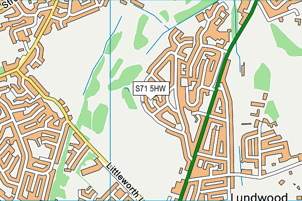 S71 5HW map - OS VectorMap District (Ordnance Survey) S71 5HW map - OS VectorMap District (Ordnance Survey)