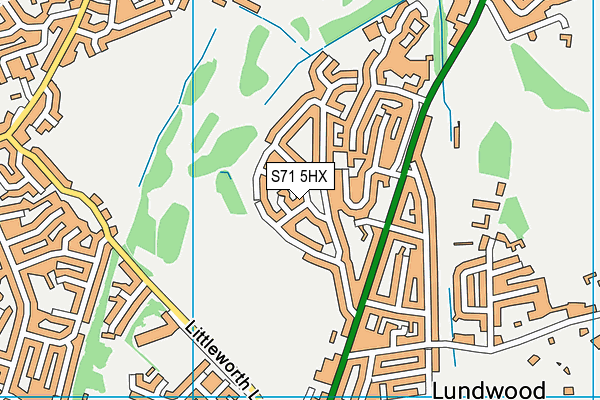 S71 5HX map - OS VectorMap District (Ordnance Survey) S71 5HX map - OS VectorMap District (Ordnance Survey)