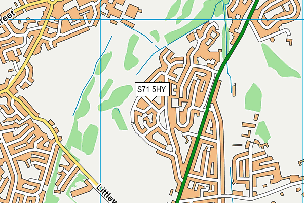 S71 5HY map - OS VectorMap District (Ordnance Survey) S71 5HY map - OS VectorMap District (Ordnance Survey)