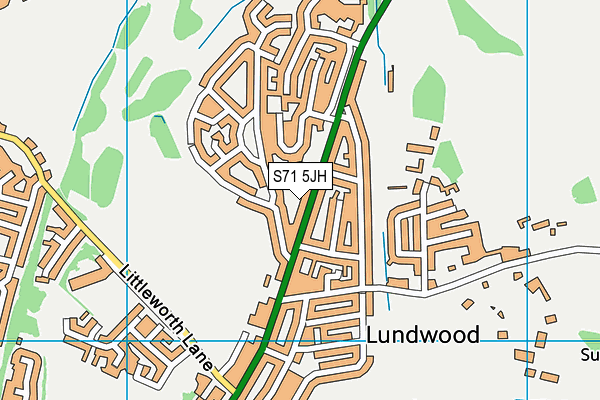 S71 5JH map - OS VectorMap District (Ordnance Survey) S71 5JH map - OS VectorMap District (Ordnance Survey)