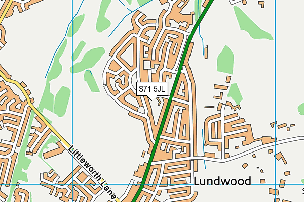 S71 5JL map - OS VectorMap District (Ordnance Survey) S71 5JL map - OS VectorMap District (Ordnance Survey)