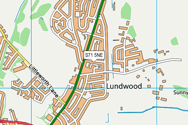 S71 5NE map - OS VectorMap District (Ordnance Survey) S71 5NE map - OS VectorMap District (Ordnance Survey)