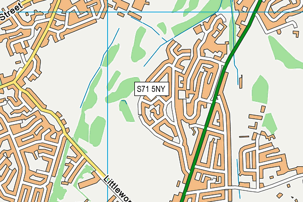S71 5NY map - OS VectorMap District (Ordnance Survey) S71 5NY map - OS VectorMap District (Ordnance Survey)