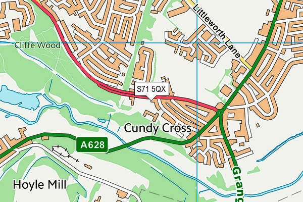 S71 5QX map - OS VectorMap District (Ordnance Survey) S71 5QX map - OS VectorMap District (Ordnance Survey)