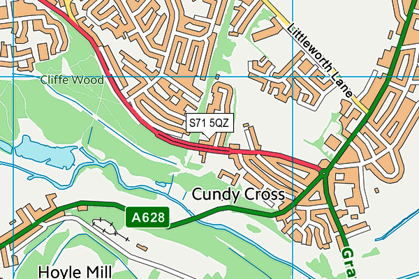 S71 5QZ map - OS VectorMap District (Ordnance Survey) S71 5QZ map - OS VectorMap District (Ordnance Survey)