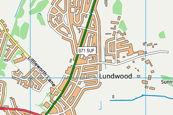 S71 5UF map - OS VectorMap District (Ordnance Survey) S71 5UF map - OS VectorMap District (Ordnance Survey)