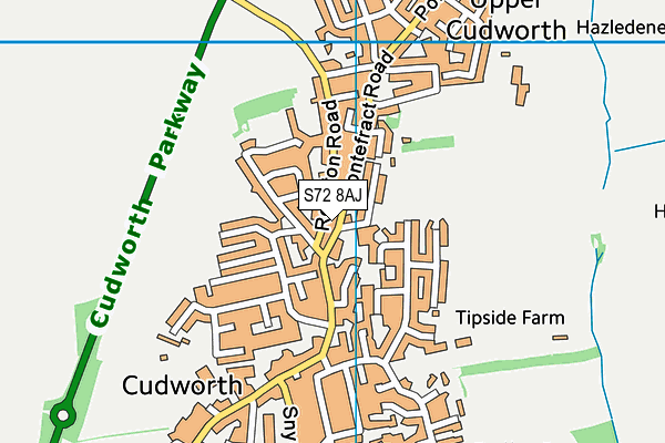 S72 8AJ map - OS VectorMap District (Ordnance Survey) S72 8AJ map - OS VectorMap District (Ordnance Survey)