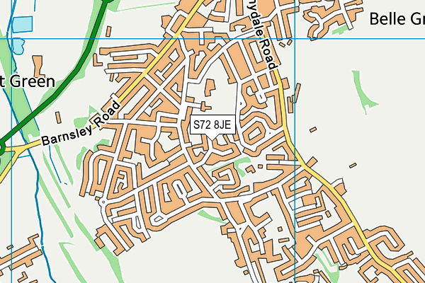S72 8JE map - OS VectorMap District (Ordnance Survey) S72 8JE map - OS VectorMap District (Ordnance Survey)