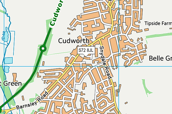 S72 8JL map - OS VectorMap District (Ordnance Survey) S72 8JL map - OS VectorMap District (Ordnance Survey)