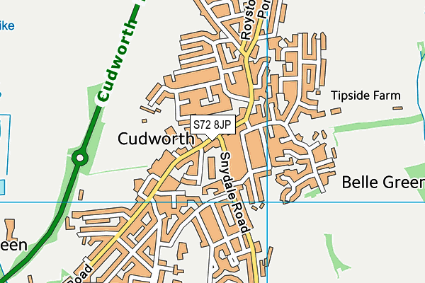 S72 8JP map - OS VectorMap District (Ordnance Survey) S72 8JP map - OS VectorMap District (Ordnance Survey)
