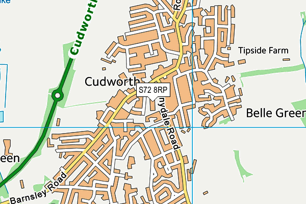 S72 8RP map - OS VectorMap District (Ordnance Survey) S72 8RP map - OS VectorMap District (Ordnance Survey)