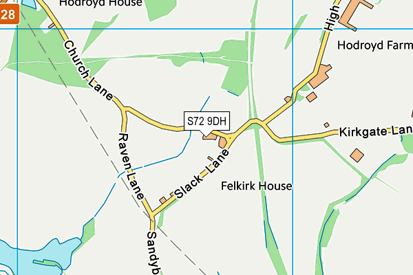 S72 9DH map - OS VectorMap District (Ordnance Survey) S72 9DH map - OS VectorMap District (Ordnance Survey)