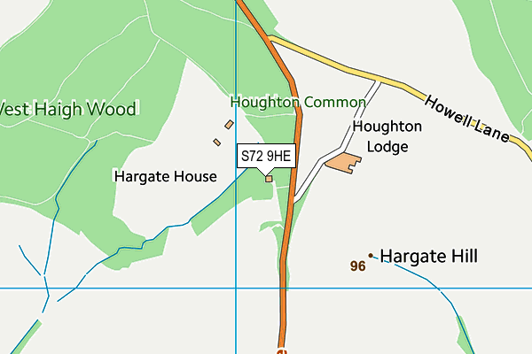 S72 9HE map - OS VectorMap District (Ordnance Survey) S72 9HE map - OS VectorMap District (Ordnance Survey)