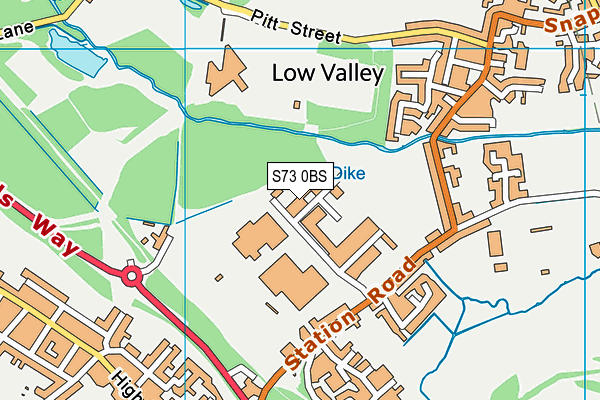 S73 0BS map - OS VectorMap District (Ordnance Survey) S73 0BS map - OS VectorMap District (Ordnance Survey)