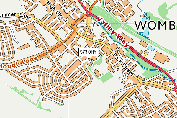 S73 0HY map - OS VectorMap District (Ordnance Survey)