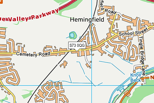 S73 0QG map - OS VectorMap District (Ordnance Survey)
