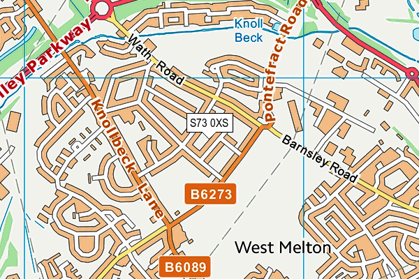 S73 0XS map - OS VectorMap District (Ordnance Survey)