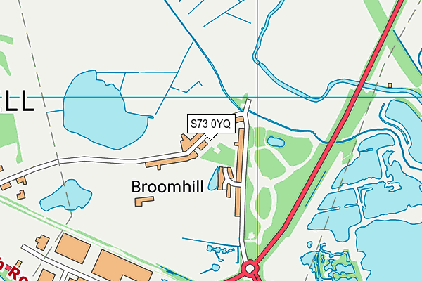 S73 0YQ map - OS VectorMap District (Ordnance Survey) S73 0YQ map - OS VectorMap District (Ordnance Survey)