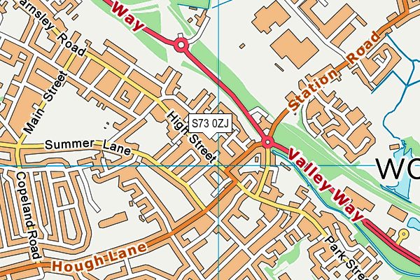 S73 0ZJ map - OS VectorMap District (Ordnance Survey) S73 0ZJ map - OS VectorMap District (Ordnance Survey)