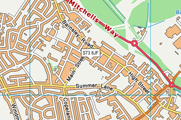 S73 8JF map - OS VectorMap District (Ordnance Survey) S73 8JF map - OS VectorMap District (Ordnance Survey)