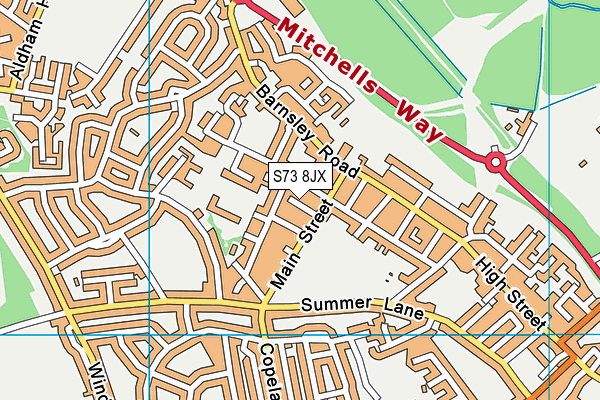 S73 8JX map - OS VectorMap District (Ordnance Survey) S73 8JX map - OS VectorMap District (Ordnance Survey)