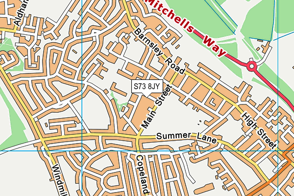 S73 8JY map - OS VectorMap District (Ordnance Survey) S73 8JY map - OS VectorMap District (Ordnance Survey)