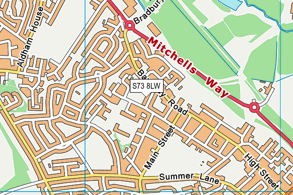 S73 8LW map - OS VectorMap District (Ordnance Survey) S73 8LW map - OS VectorMap District (Ordnance Survey)