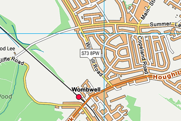 S73 8PW map - OS VectorMap District (Ordnance Survey) S73 8PW map - OS VectorMap District (Ordnance Survey)