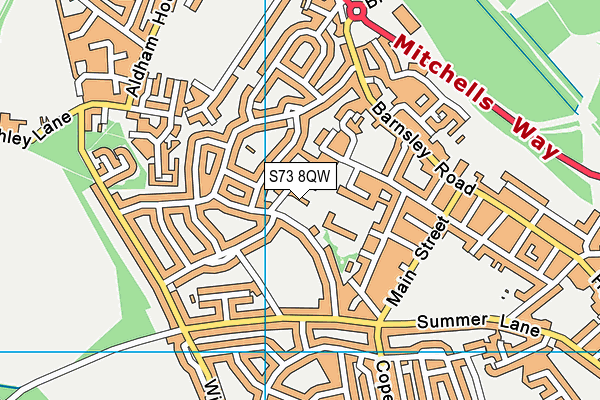 S73 8QW map - OS VectorMap District (Ordnance Survey) S73 8QW map - OS VectorMap District (Ordnance Survey)