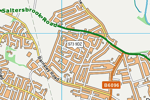 S73 9DZ map - OS VectorMap District (Ordnance Survey)