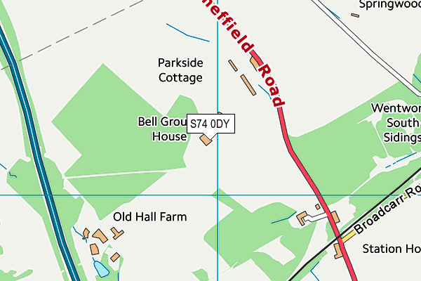 S74 0DY map - OS VectorMap District (Ordnance Survey) S74 0DY map - OS VectorMap District (Ordnance Survey)