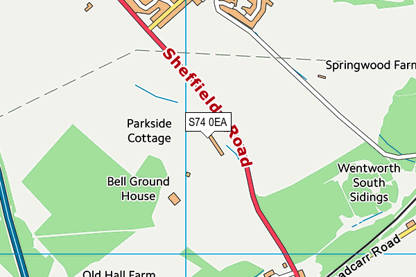 S74 0EA map - OS VectorMap District (Ordnance Survey) S74 0EA map - OS VectorMap District (Ordnance Survey)