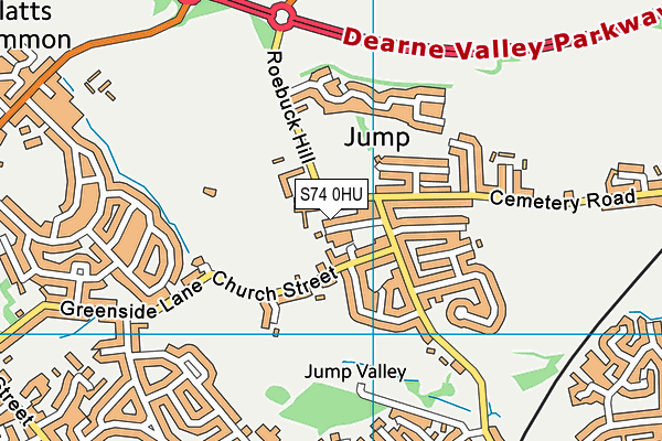 S74 0HU map - OS VectorMap District (Ordnance Survey) S74 0HU map - OS VectorMap District (Ordnance Survey)