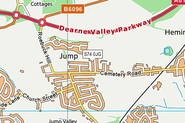 S74 0JG map - OS VectorMap District (Ordnance Survey) S74 0JG map - OS VectorMap District (Ordnance Survey)