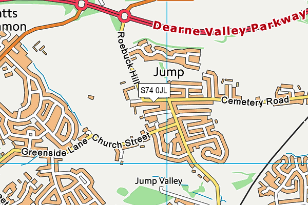 S74 0JL map - OS VectorMap District (Ordnance Survey) S74 0JL map - OS VectorMap District (Ordnance Survey)