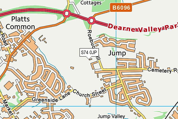 S74 0JP map - OS VectorMap District (Ordnance Survey)