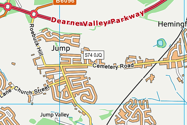 S74 0JQ map - OS VectorMap District (Ordnance Survey) S74 0JQ map - OS VectorMap District (Ordnance Survey)