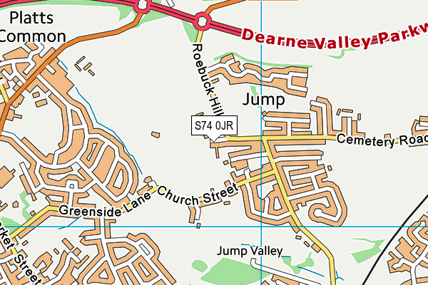 S74 0JR map - OS VectorMap District (Ordnance Survey) S74 0JR map - OS VectorMap District (Ordnance Survey)