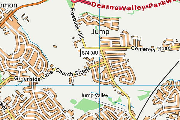 S74 0JU map - OS VectorMap District (Ordnance Survey) S74 0JU map - OS VectorMap District (Ordnance Survey)