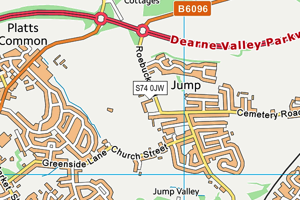 S74 0JW map - OS VectorMap District (Ordnance Survey) S74 0JW map - OS VectorMap District (Ordnance Survey)