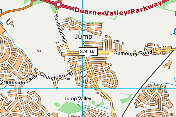 S74 0JZ map - OS VectorMap District (Ordnance Survey) S74 0JZ map - OS VectorMap District (Ordnance Survey)
